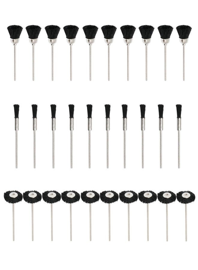 دي آي واي كرافتس مجموعة فرش تنظيف وتلميع يدوية الصنع بشعيرات نايلون ناعمة، مزودة بقاعدة سلكية، وساق 2.35 مم، متوافقة مع أدوات الحفر الدوارة من دريميل. (رقم التصميم 6، عبوة من 30 قطعة) - Image 2